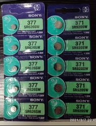 全新 日本Sony 3款 手表計數機電筒燈電池 🔋 SR626SW 377 1.55v  SR920SW 371 1.55V SR416SW 337 1.55v #每排5粒為單位 #鈕扣電池 #每排計