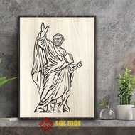 Catholic wood painting TCG016: Saint Phero painting 20x27cm | 30x40cm | 40x55cm | 50x70 cm