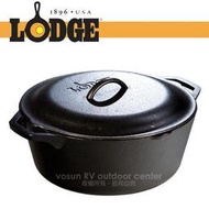 大里RV城市【美國 Lodge】Dutch Oven 7Qt 美國製 12吋鑄鐵鍋.荷蘭鍋.湯鍋/免開鍋 L10DOL3