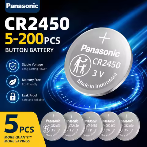 5-100PCS Panasonic CR2450 Watch Buttom Battery 2450 LM2450 DL2450 ECR2450 BR2450 CR 2450 3V 600mAh L