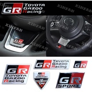 XF GR TOYOTA Gazoo Racing GR Sport Logo Aluminium Car Emblem Sticker Decor Body Rear Tail Trunk Modi