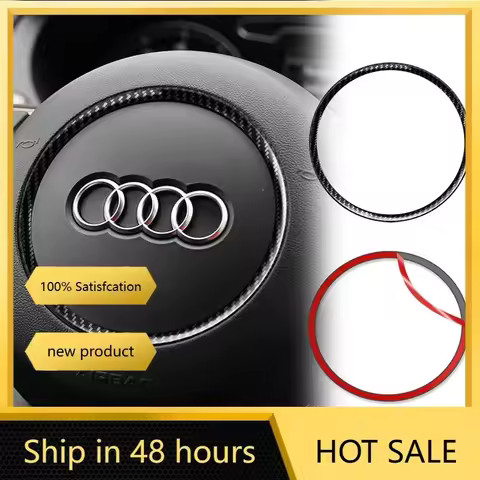 For Audi TT 8J MK3 A1 A3 S3 8V A4 B8 A5 8K 8T A6 S6 C7 C8 S5 RS4 Car Steering Wheel Decorate Ring Ca