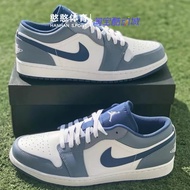 Air Jordan 1 Low AJ1 Black Gray Toe Navy Blue Retro Low-Top Basketball Shoes 553558-052