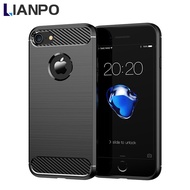 LIANPO For iPhone 7 Plus iPhone 7 Phone Case Armor Carbon Fiber TPU Soft Silicone Back Cover iPhone 
