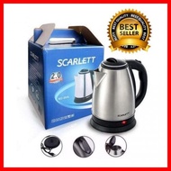 2 LIT SCARLETT ELECTRIC HEAT KETTLE JUG STAINLESS STEEL AUTOMATIC SWITCH CUT OFF UK-2 PIN PLUG