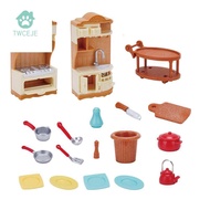 TWCEJE168 Kids Toy Collection Set For Children Garden Forest Family Bathroom Pretend Play Toy Miniature Furniture Dollhouse Furniture Kitchen Cooking Toy