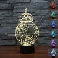 Star Wars 3D Night Light 7 Colors BB-8 USB LED Table Lamp