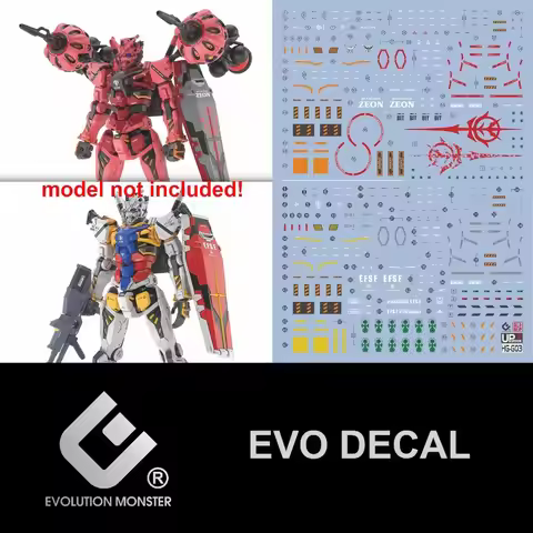 EVO Decal HG-GQ3 for 1/144 GQuuuuuuX GMs-α Red White High Definition Fluorescent Water Sticker Hobby