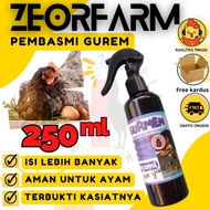 Original GURMEN AYAM SPRAY 250ml Obat SEMPROT Membasmi Gurem kandang Ayam burung Kutu Jamur Unggas B