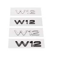 3D ABS Chrome Black W12 Letters Logo Car Body Rear Trunk Emblem Badge Sticker Decals For Audi A6 A7 