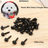 KOTAKALA 100pcs/bag Safety Triangle Noses DIY Doll Animals Plastic Black 4.5X5.5MM