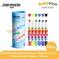 JARMELO Twistable Silky Washable Crayon Baby Roo 6 Colors Educational Toys Art Creation Crayons Colo