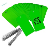 100 Pieces 4 3/4Inch X 2 3/8Inch Plastic Shipping Tags with Wires Blank Labeling Tags Waterproof Han