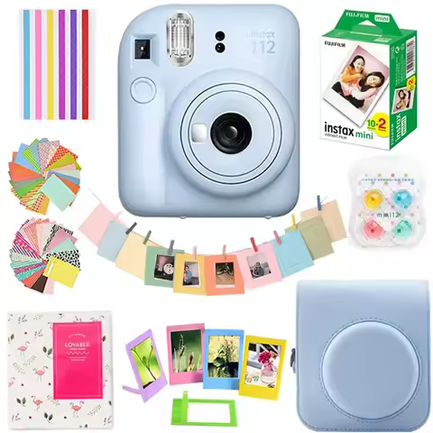 Fujifilm Instax Mini 12 Mini 11 Instant Camera Pink / Blue / White / Purple Optional 20 Sheets Insta