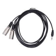 Sprcsg 3.5mm Male to Dual XLR Cable 10 Feet TRS Y Splitter Stereo Microphone Adapter for Speaker MP3