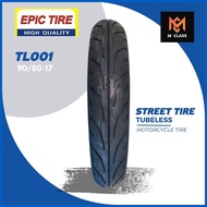 ∱ ↑ √ R17 TL001 STREET TIRE TUBELESS FOR SNIPER, ROUSER, RAIDER, WAVE - EPIC TIRE 100/80-17; 90/80-