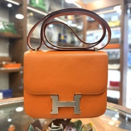 90%NEW USED HERMES MINI CONSTANCE ORANGE EPSOM PHW 口 Q 愛馬仕橙銀扣 #愛馬仕康康 #C19