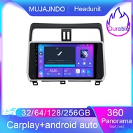 MUJAJNDO 10นิ้วสำหรับ Toyota Prado 2018-2019 Android15 32 64 128 256GB คำสั่งเสียง Carplay IPS QLED