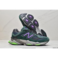 100% original New balance NB 9060 GRE "Forest Green/Purple/Volt" Non-slip wear-resistant running sho