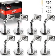 1PZ FR6-SH6 Stair Railing Brackets 8 Pack Stainless Steel Flat with Screws and Anchors Heavy Duty fo