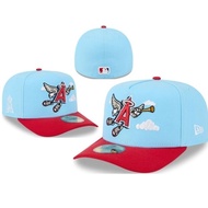 New Era Los Angeles Angels 59FIFTY A-Frame Fitted Baseball Cap, Blue and Red Cartoon White Cloud Sun