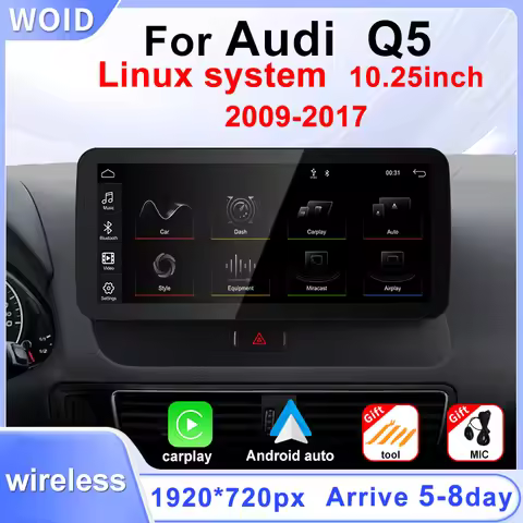 Factory Price For Audi Q5 10.25" 1920*720 09-17 Linux Stereo Display Screen Android Auto Wireless Ca