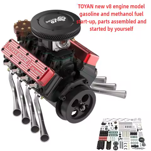 TOYAN Four-stroke V8 Engine Model Metal Mechanical Water-cooled Double Independent Gear Assembly Mod