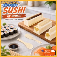 10-Piece DIY Sushi Maker Kit 8 Shapes Sushi Mold Set Rice Roll Gimbap Onigiri Maker Easy Home Sushi 