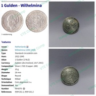 uang koin 1 gulden wilhelmina tahun 1929