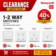 MK Slimline Plus 2 Way Switch 1G2W 2G2W 3G2W 4G2W Bell Press