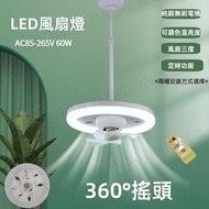 （VH0720）新款LED搖頭風扇燈 360°搖頭迷你風扇燈 360°旋轉LED風扇燈 臥室書房衛生間風扇燈 風扇 臺燈 書燈 客廳燈 智豪款60W 燈  [E27螺旋口安裝]  A款