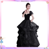 Banquet Black Off Shoulder Sequins Glitter Evening Dress For Women 2024 Luxury High-End New Glamorou