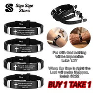 Bible Verse Bracelet Religious Inspirational Bible Quote Bracelet Stainless Steel Unisex Bracelet