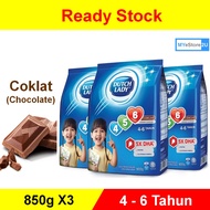 DUTCH LADY 456 (Coklat/Chocolate) 850g X3. [Susu Tepung. Milk Powder. Milk Formula. Powder Milk]