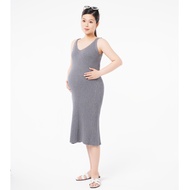 [ใหม่] เดรสคนท้อง MACHIKO เดรสไหมพรม ใส่ออกงาน  ฟรีไซส์ สำหรับแม่ท้องตั้งครรภ์ สาวอวบ (D51)