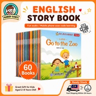 KOGGY (60 Books) Kids Early EnglishLearning Story Books Full Color Coated Paper Bedtime Reading Baby