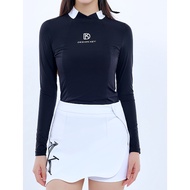 Korean women's long-sleeved golf shirt D-SN21356, slim design, sporty style, enhances youthful beaut