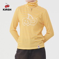 [KIRSH] BIG DOODLE CHERRY HIGH NECK STRIPE T-SHIRT |22AW |