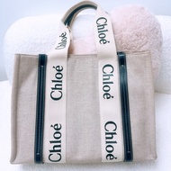 Chloe woody 中號帆布肩背包