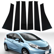 "Car Center Column Sticker" 6pcs Car Door Window BC Pillar Post Cover Trim Sticker For Nissan Note 2