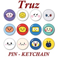 Truz Treasure Pin Button Keychain