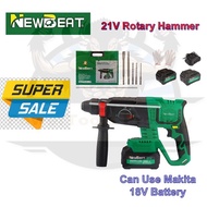 NEWBEATS 21V ROTARY HAMMER DRILL/CAN USE MAKITA 18V BATTERY AND COMES WITH 3 MONTHS WARRANTY