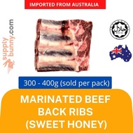 Halal Australian Marinated Back Beef Ribs (Sweet Honey) (300-400g/pack) Frozen BBQ Daging Tulang Bel