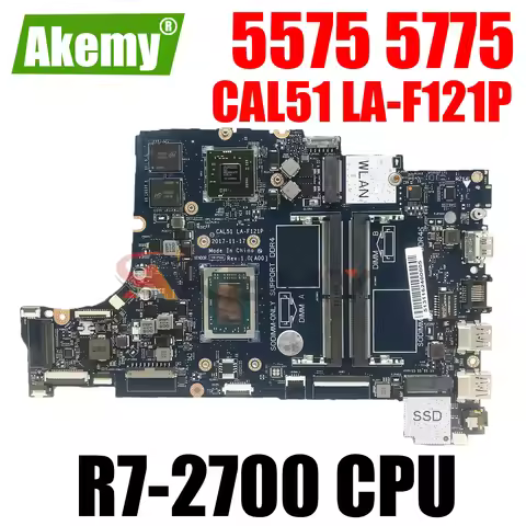 For DELL Inspiron 5575 5775 Notebook Mainboard LA-F121P R3 R5 R7 CAL51 01N0P9 0PV8CV 0GMXP8 09XH0N 0
