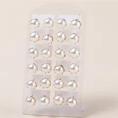 12pair/set Round Imitation Pearls Stud Earrings For Women Girls Earring Set Fashion Jewelry 7mm 9mm 