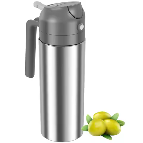 470ML/500ML 2in1 Olive Oil Dispenser Bottle Oil Sprayer Stainless Steel/Glass Oil Sprayer Bottle for