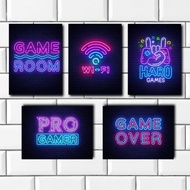 [20x30] Poster Kayu Neon Gaming Kamar Cowok Gamers / Hiasan Pajangan Dinding Keren Murah / Wall Deco