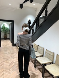 กางเกงขายาวทรงหลวมเอวยางยืดสำหรับผู้หญิง YUYEE Lulu Series ทรงหลวมเข้ารูปสไตล์ไฮเอนด์ กางเกงขายาวทรง