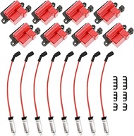 UF271 Square Ignition Coils and 748EE Spark Plug Wires Set Replacement for Sierra/Suburban Escalade 