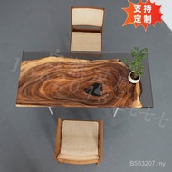 Creative South American Influencer Tea Table Resin River Office Epoxy Walnut Tea Table Ice Crystal T